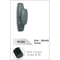 Crémone rustique RY59 série forte 16x8 époxy noir/bouton Standard